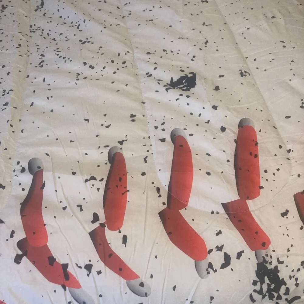 Source Unknown Red and White Baseball Comforter